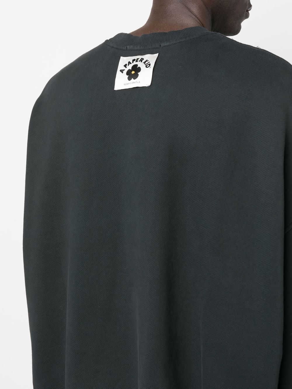 Black slouchy cotton sweatshirt