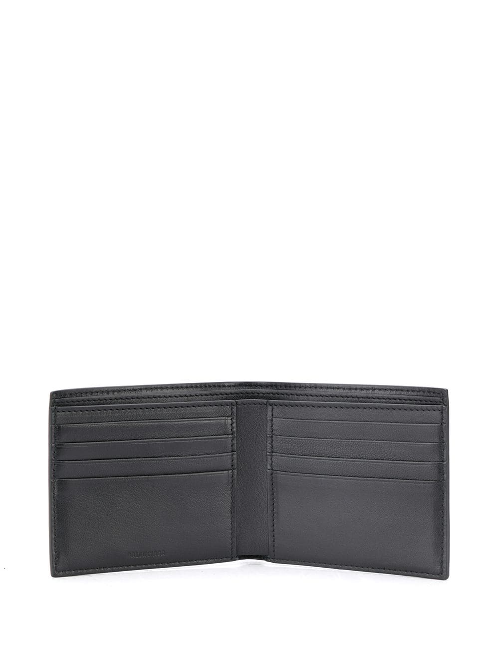 Black/white leather square folded wallet
