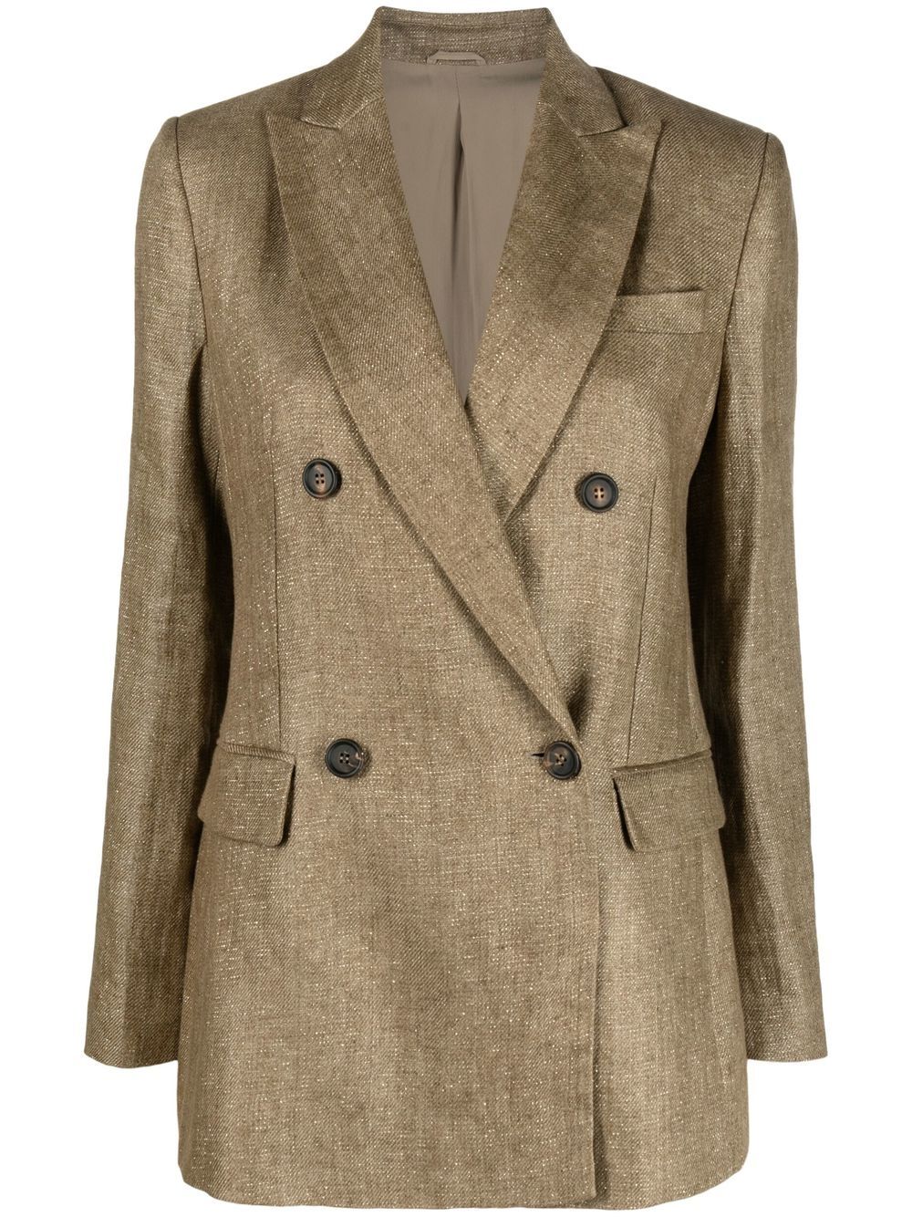Double-breasted button-fastening jacket