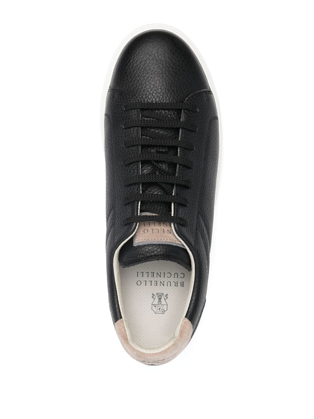 Black pannelled low-top sneakers