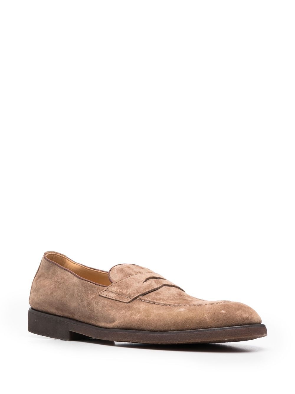 Low-heel suede loafers