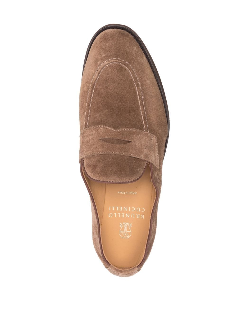 Low-heel suede loafers