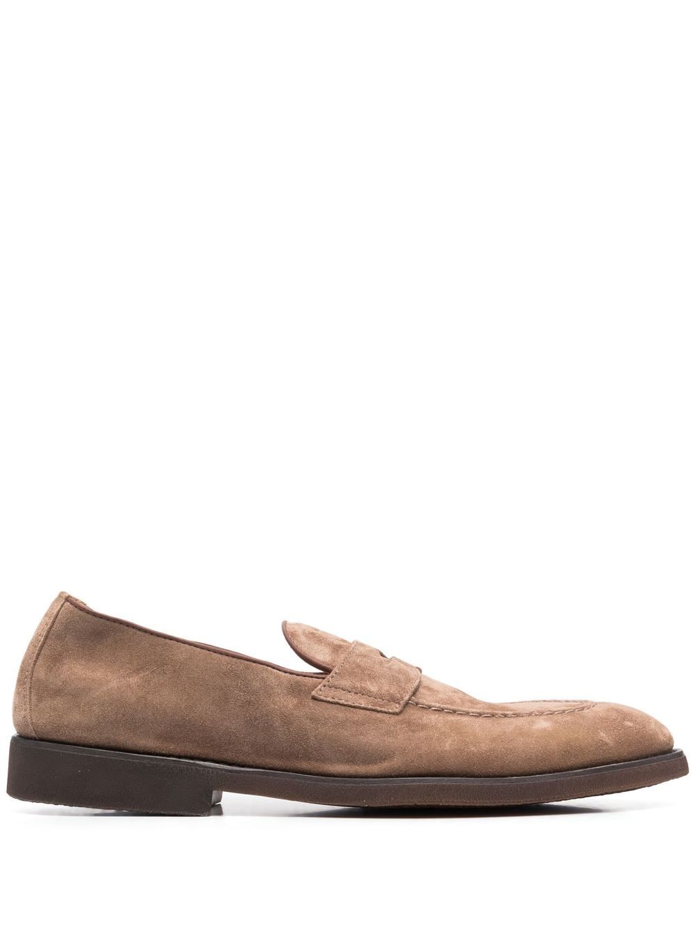 Low-heel suede loafers