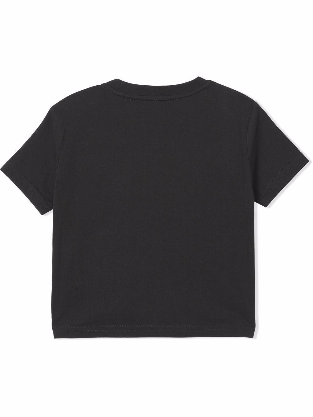 T-shirt in cotone nero con logo ricamato