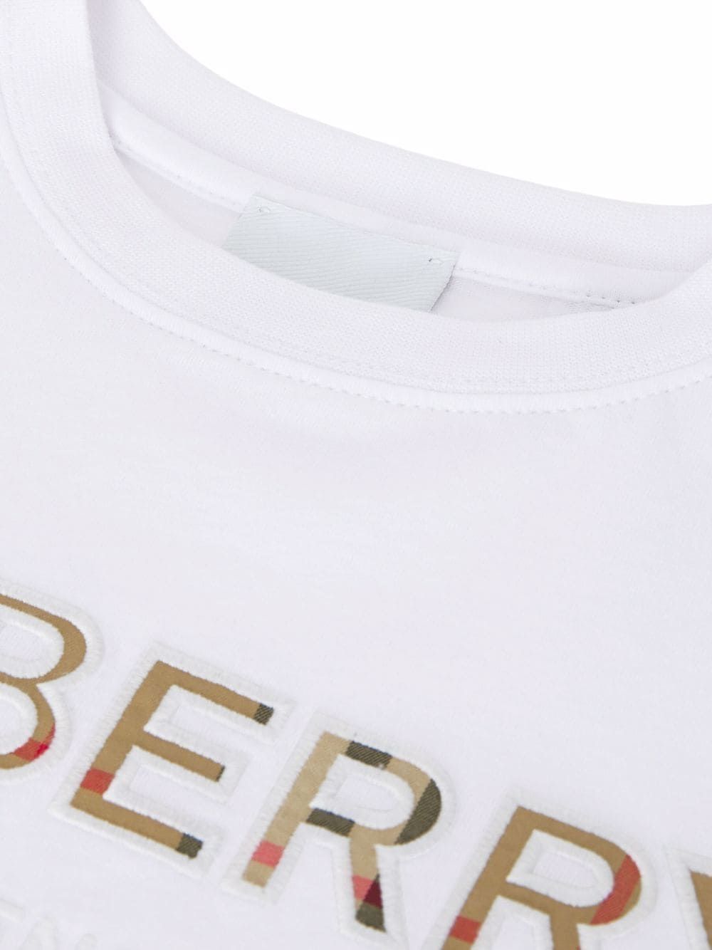 White/archive beige cotton logo-embroidered T-shirt