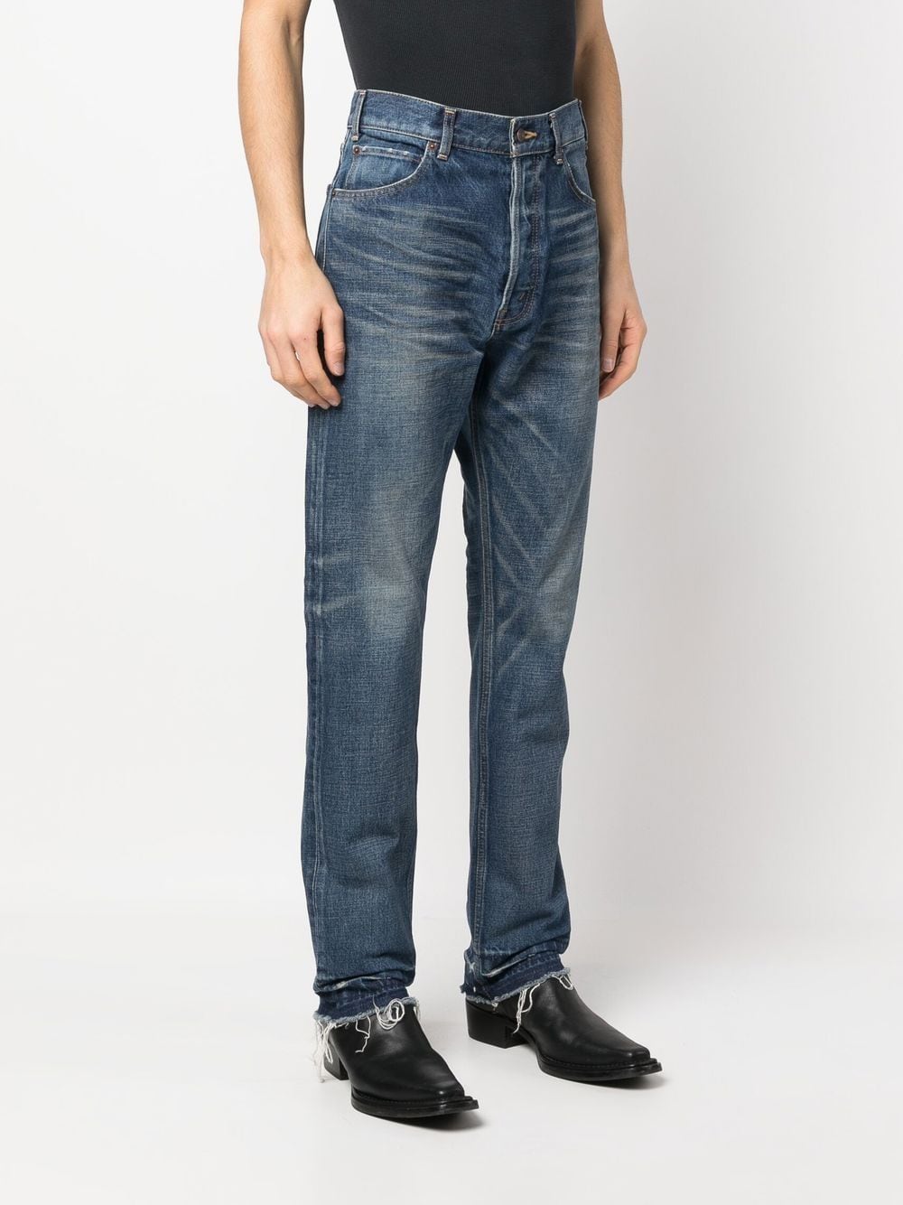 Straight-leg denim jeans