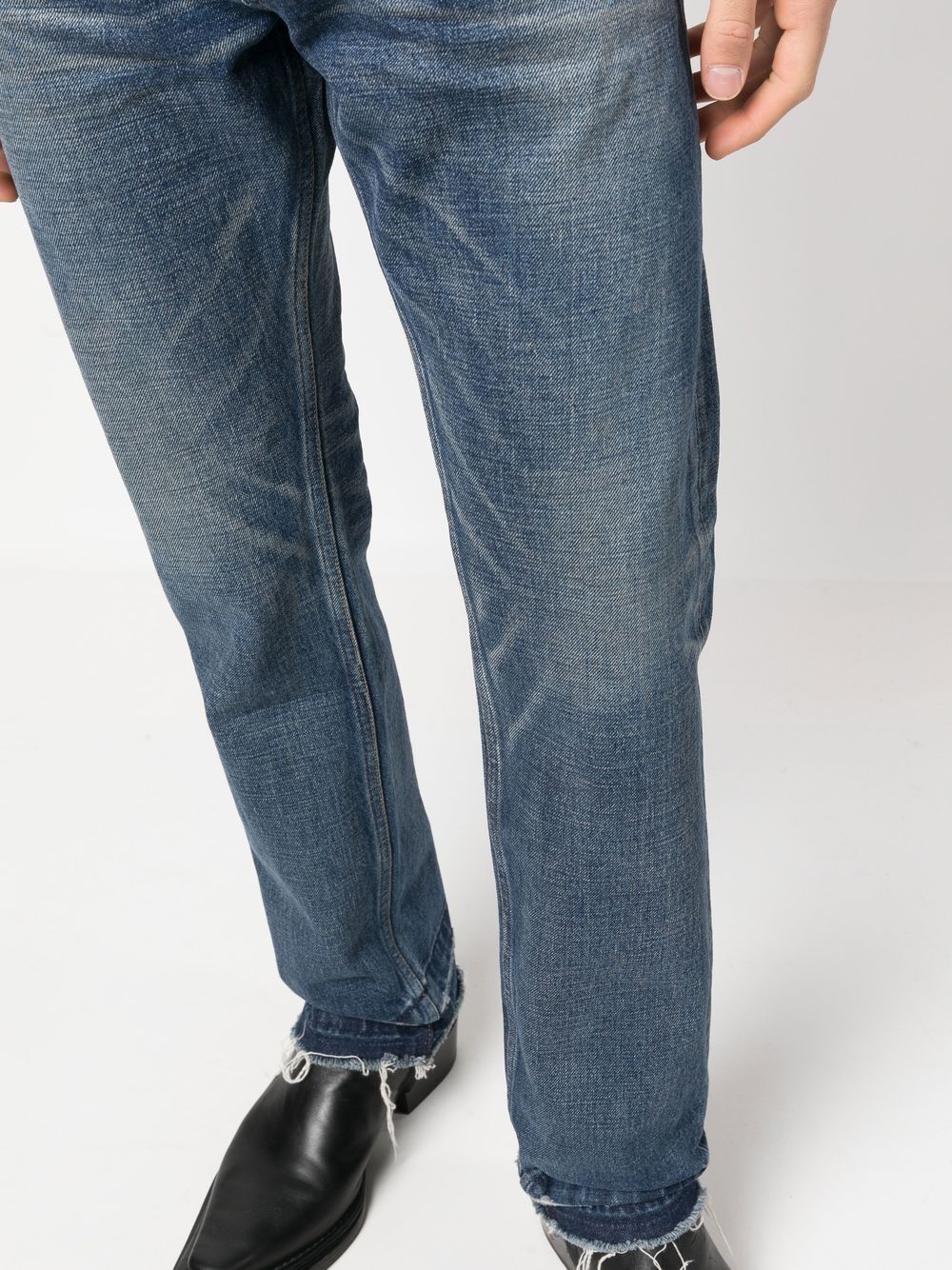 Straight-leg denim jeans