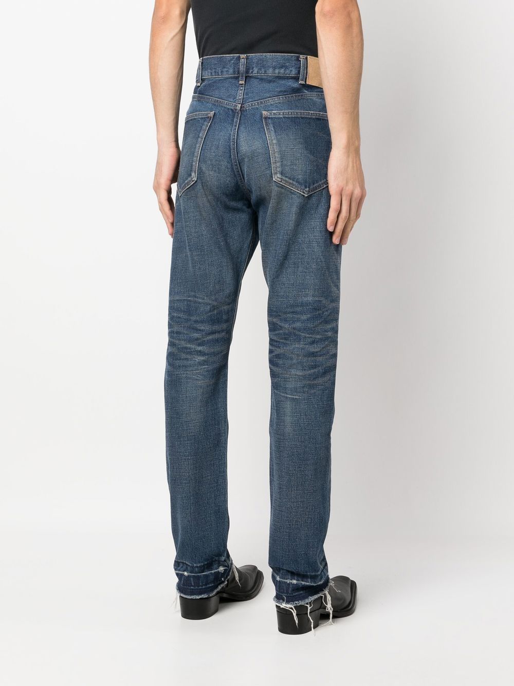 Straight-leg denim jeans