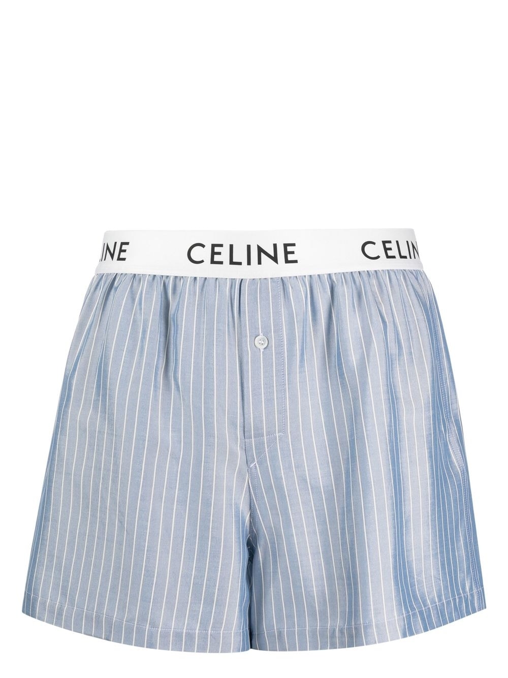 Logo-waistband striped silk boxers