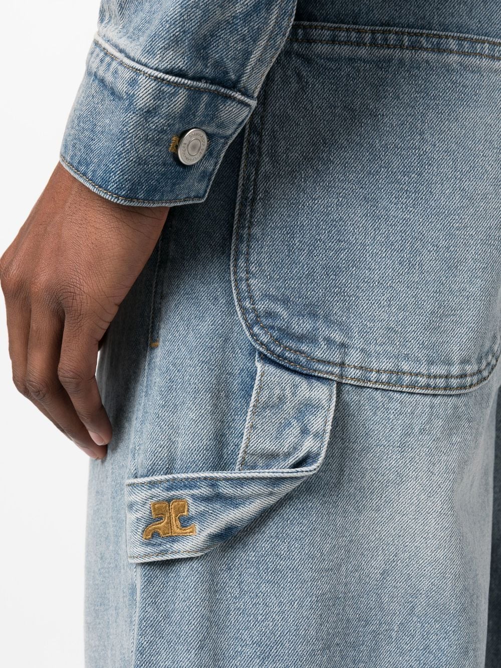 Patch pockets denim jeans