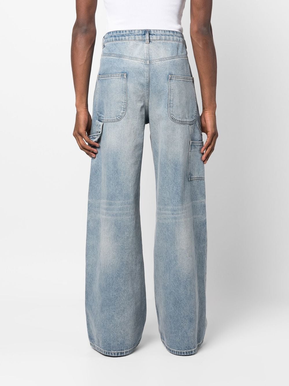 Patch pockets denim jeans