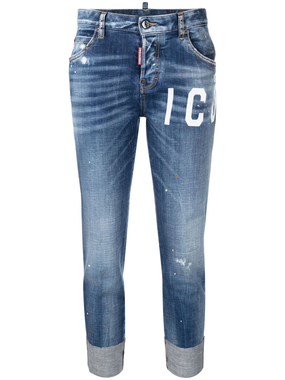 Icon jeans cropped con risvolto
