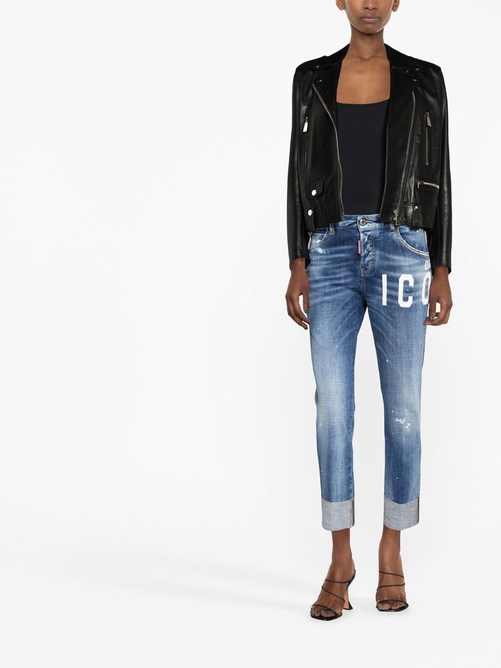 Icon turn-up cropped jeans