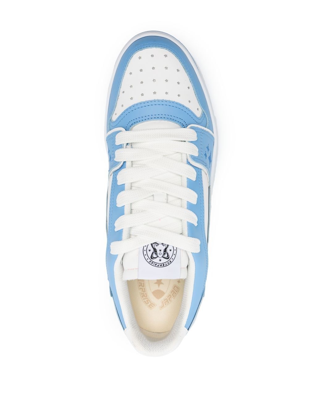 Sneaker in pelle bianca/celeste con logo