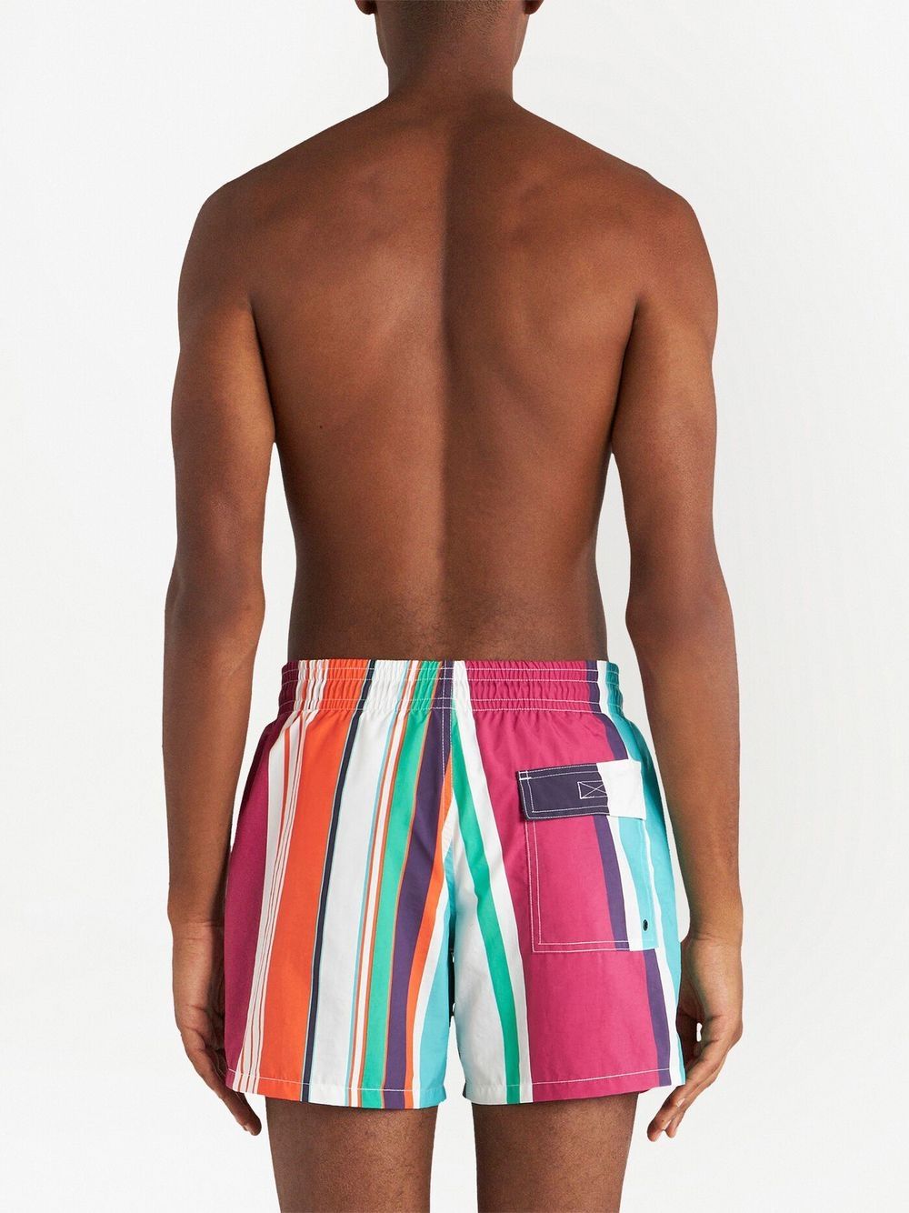 Multicolor striped swim shorts