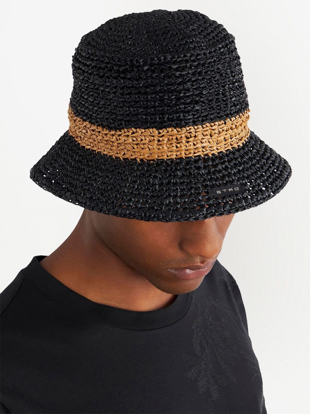 Black Woven bucket hat