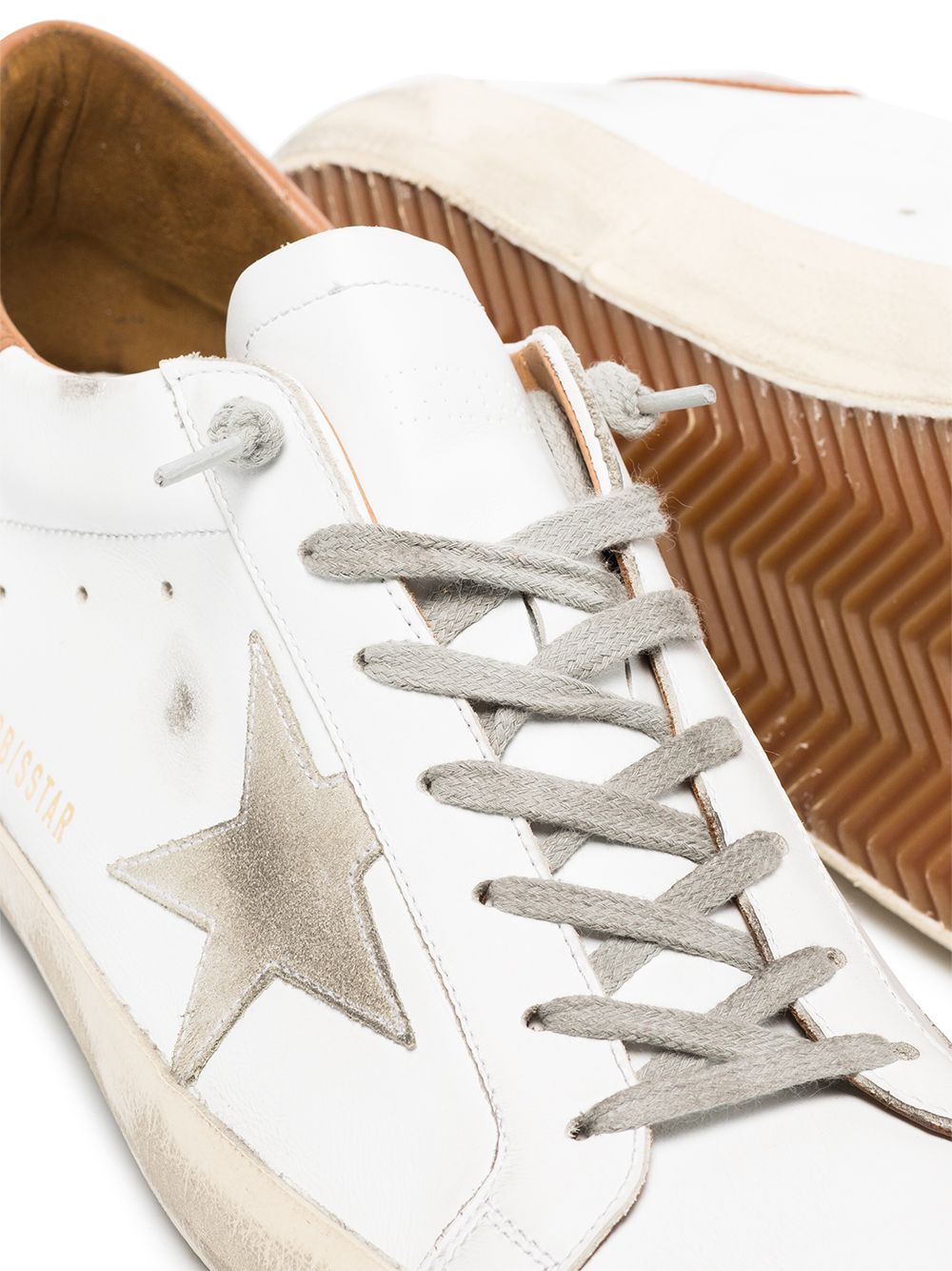 Sneakers basse Super-Star in pelle bianca/marrone/grigia