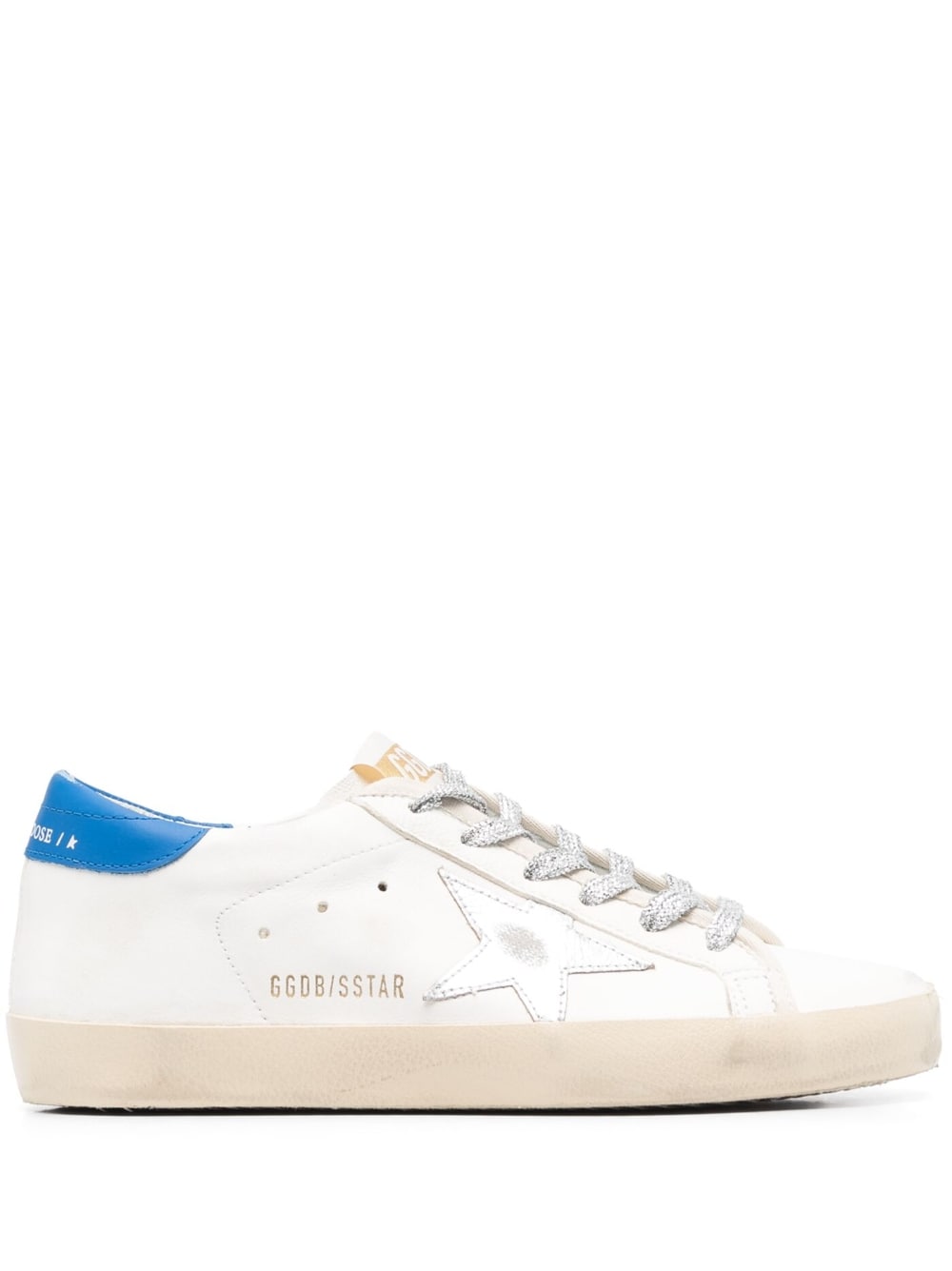 White/blue Super-Star low-top sneakers