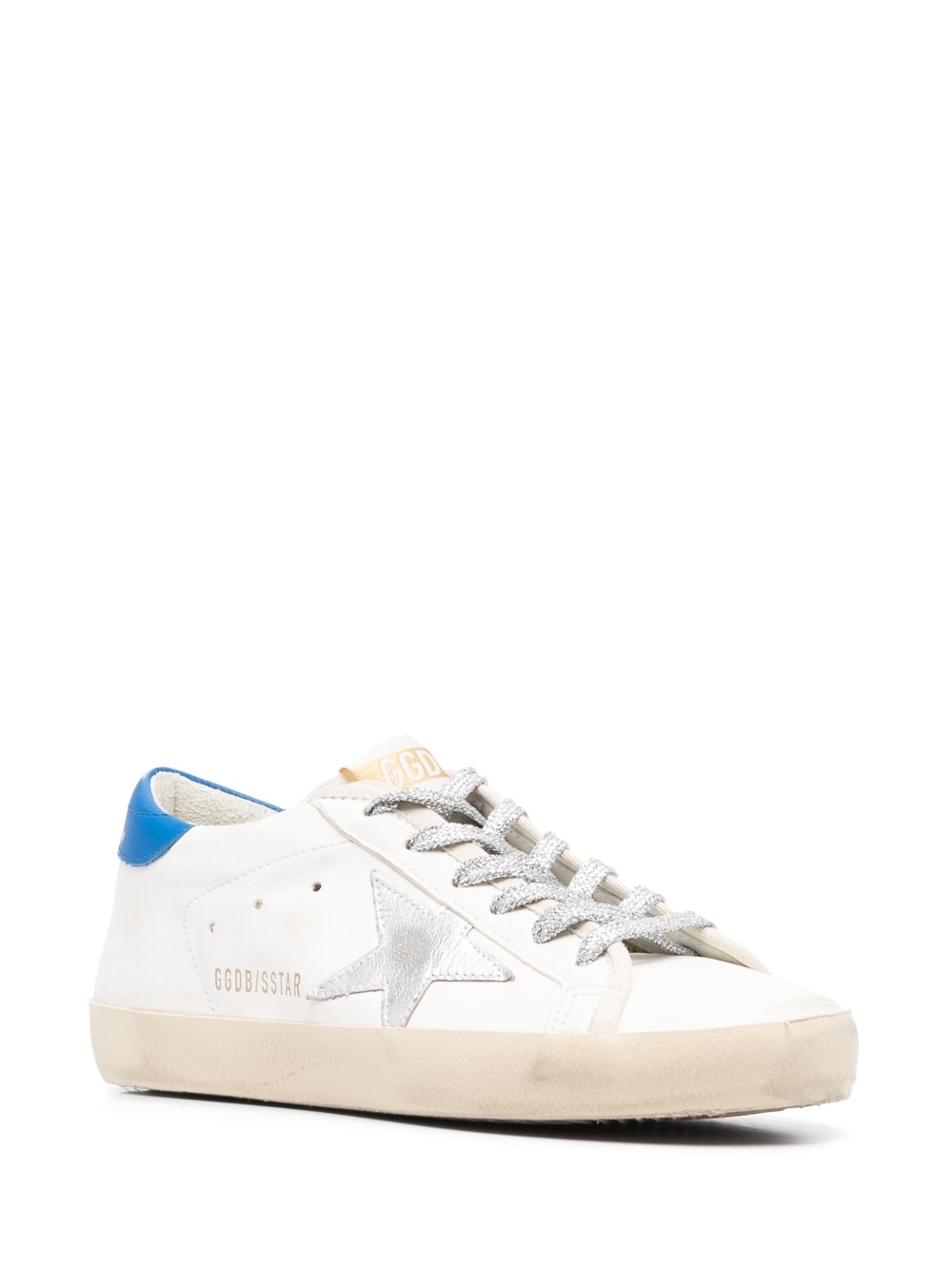 White/blue Super-Star low-top sneakers
