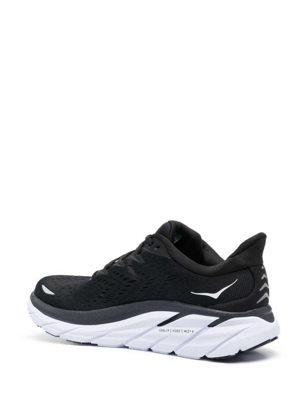 Black/White Clifton 8 running sneakers