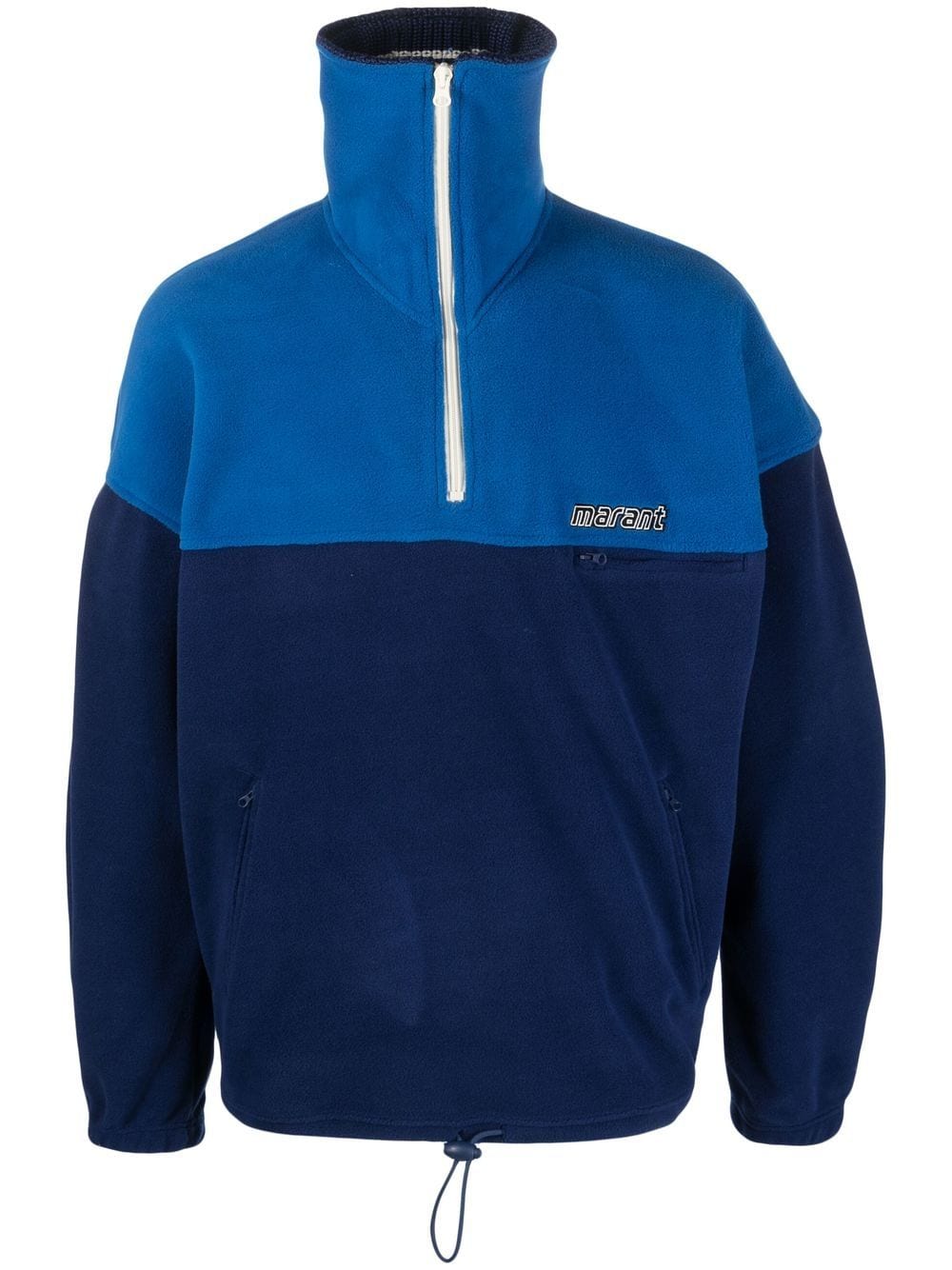 Colour-block fleeced sweatshirt