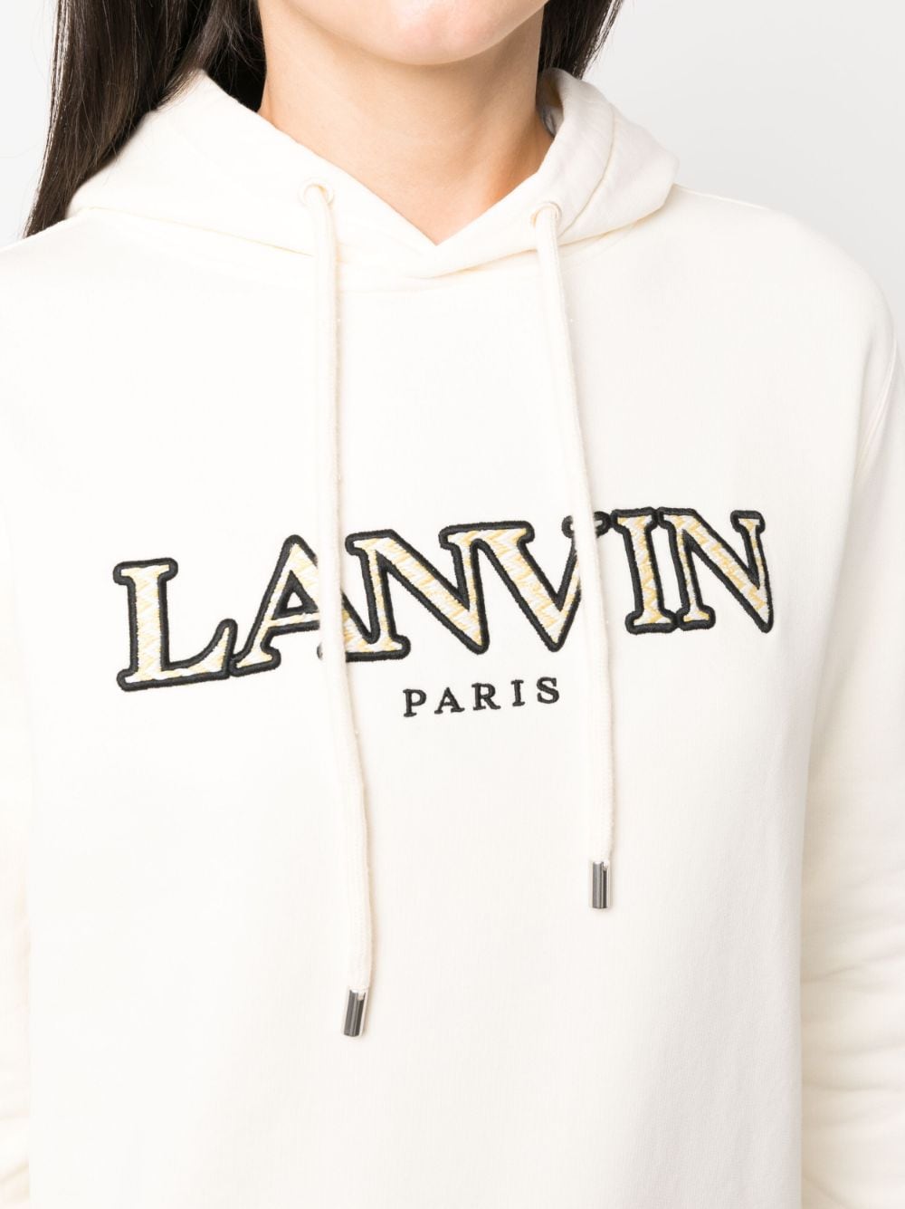 Embroidered-logo cotton hoodie