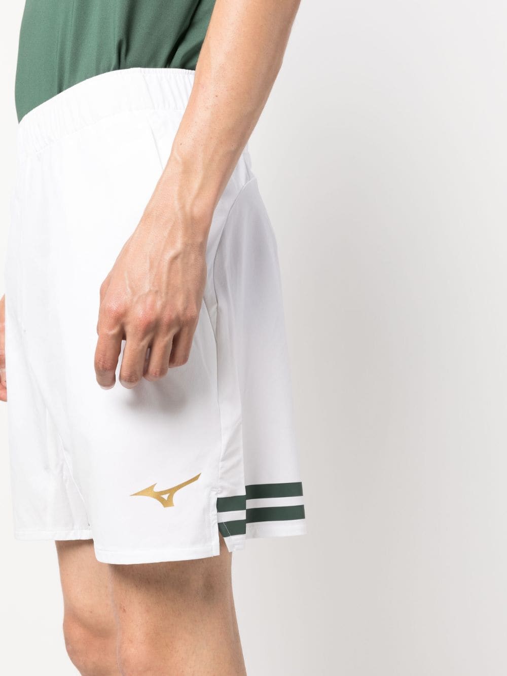 Pantaloncini sportivi elasticizzati con stampa logo