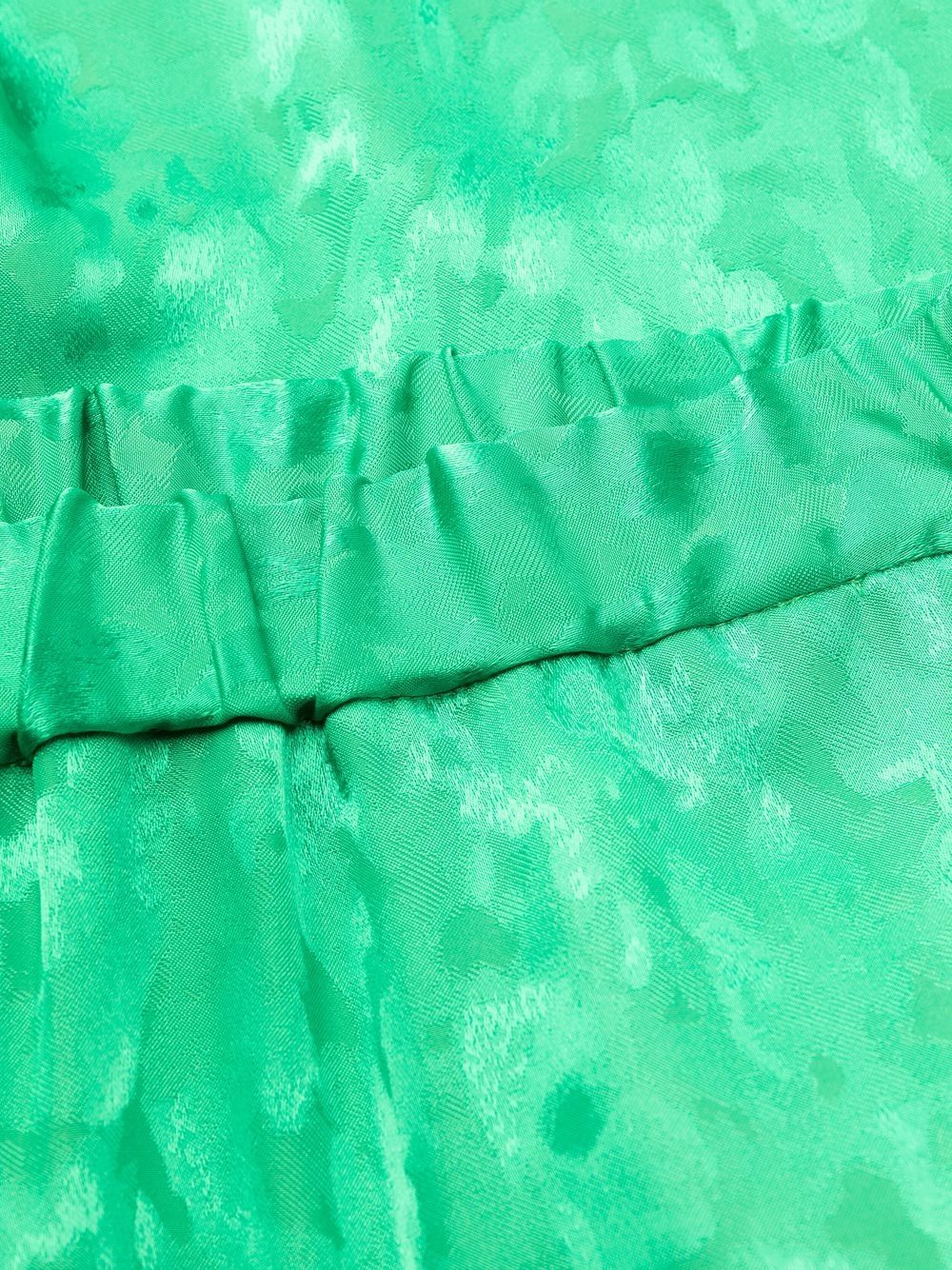 Pantaloni palazzo in raso jacquard verde