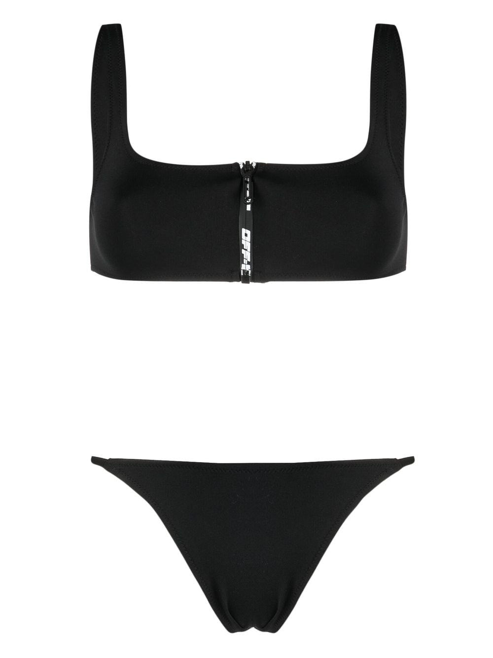 Bikini con stampa logo e zip