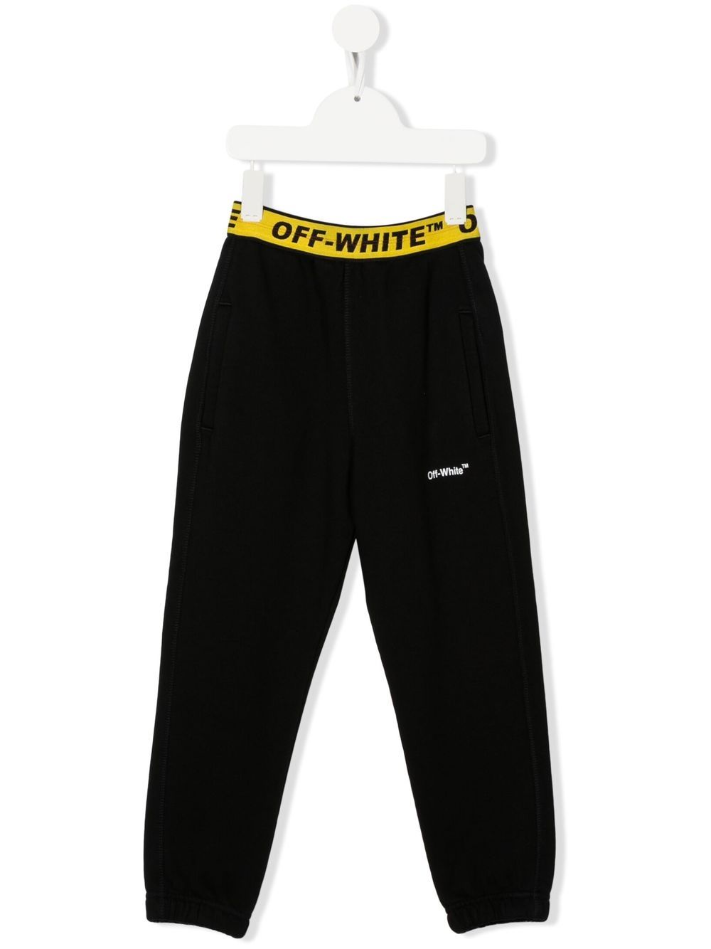 Black logo waistband track pants