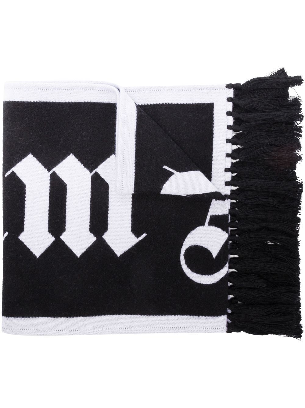 Logo-knit oversized scarf