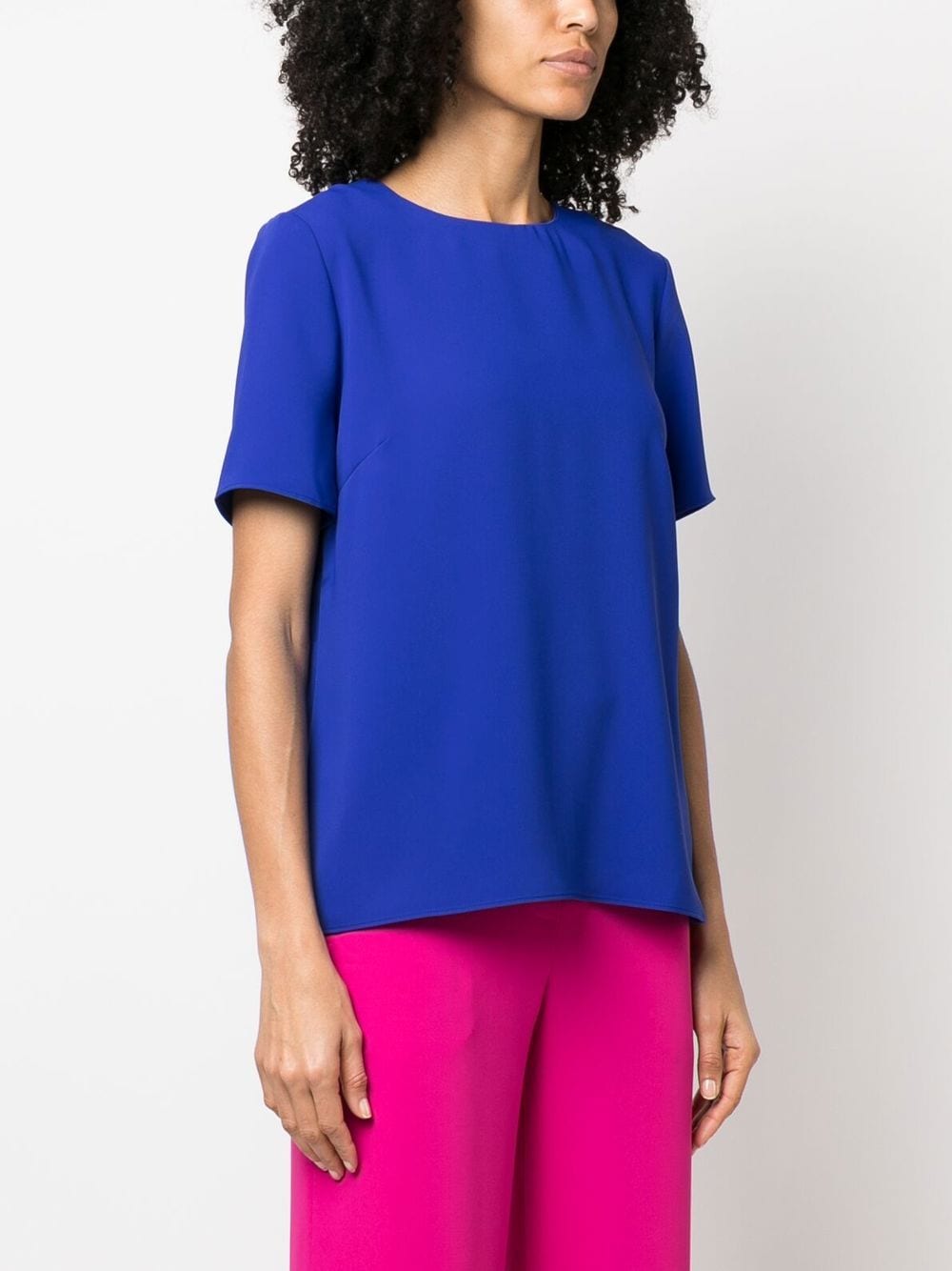 Blue short-sleeve blouse