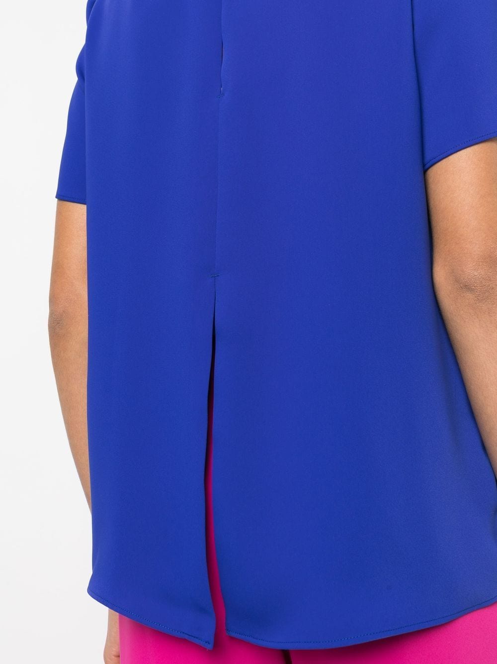 Blue short-sleeve blouse