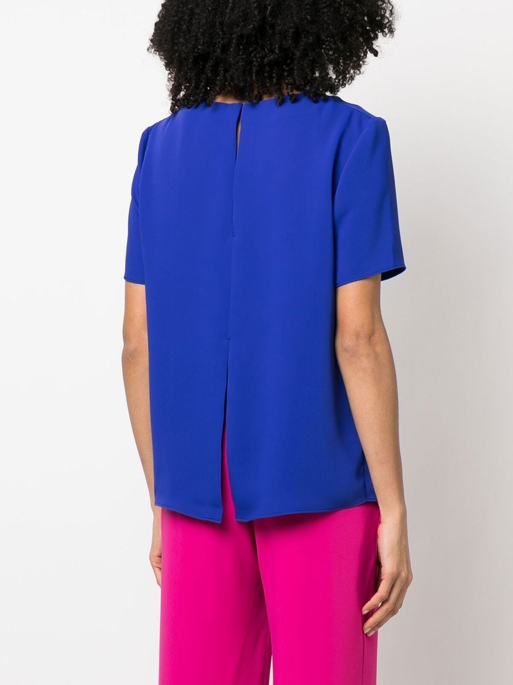 Blue short-sleeve blouse