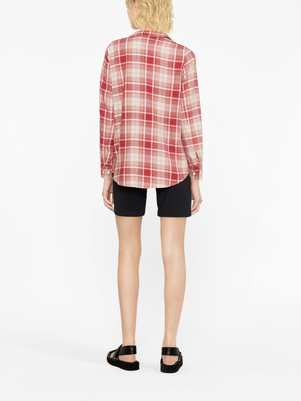 Checked cotton flannel shirt