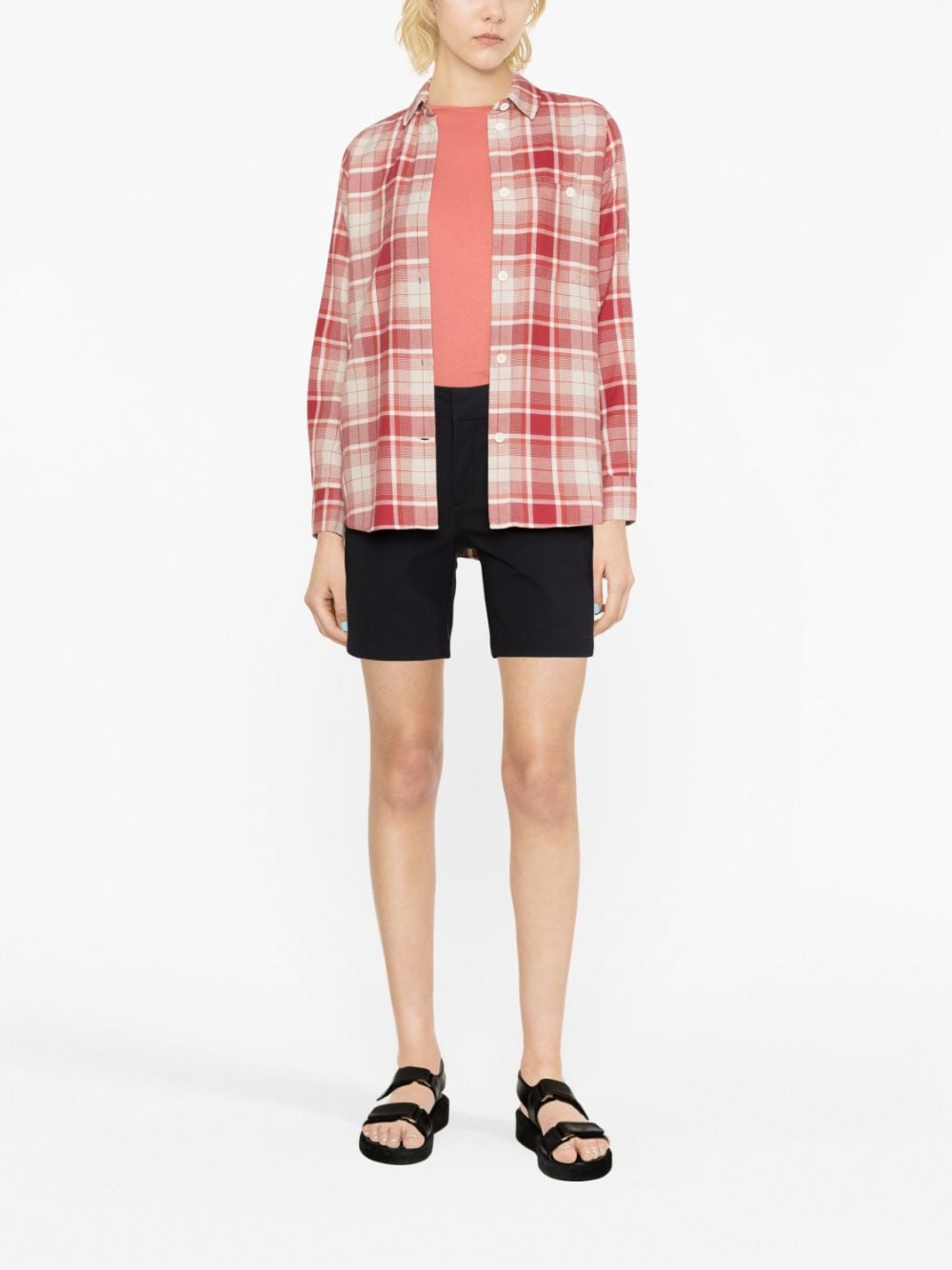 Checked cotton flannel shirt