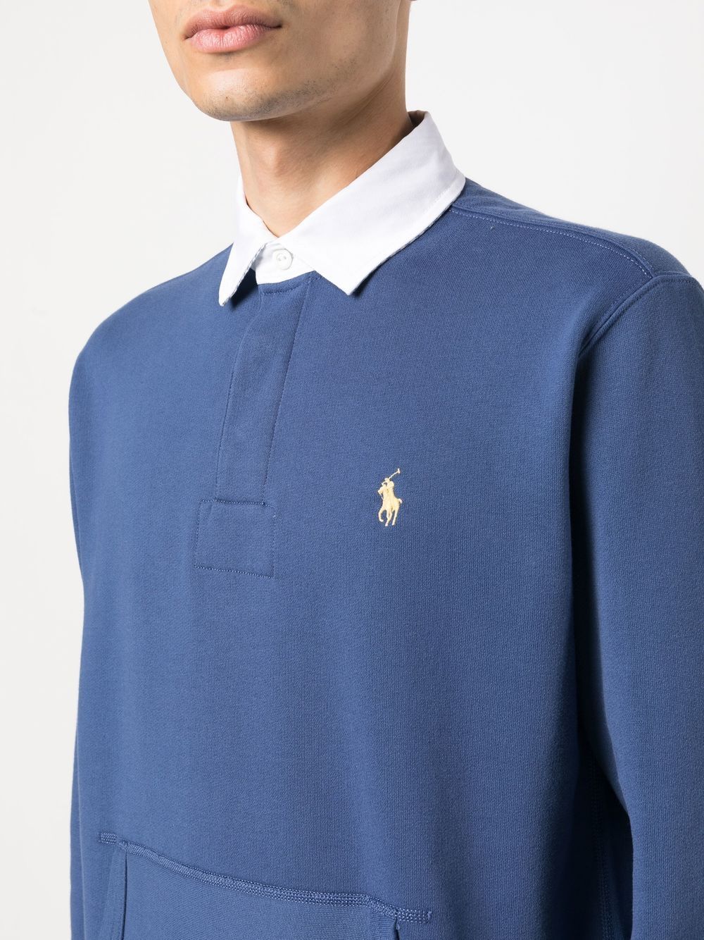 Logo-embroidered long-sleeved polo shirt