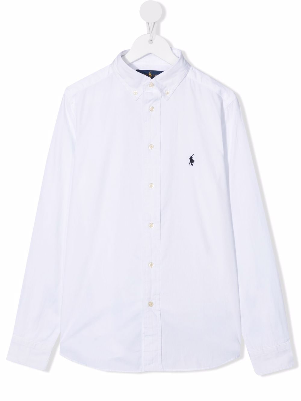White cotton Pony logo button-down shirt