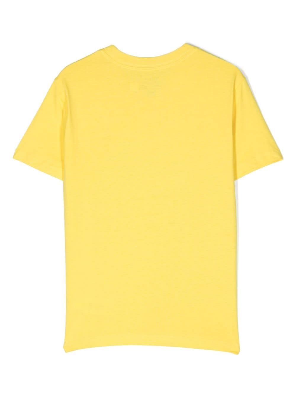Yellow logo-print short-sleeved T-shirt