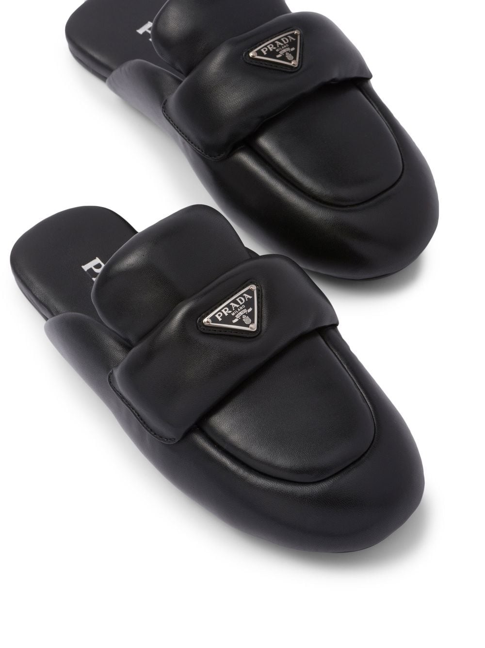 Triangle-logo padded slippers