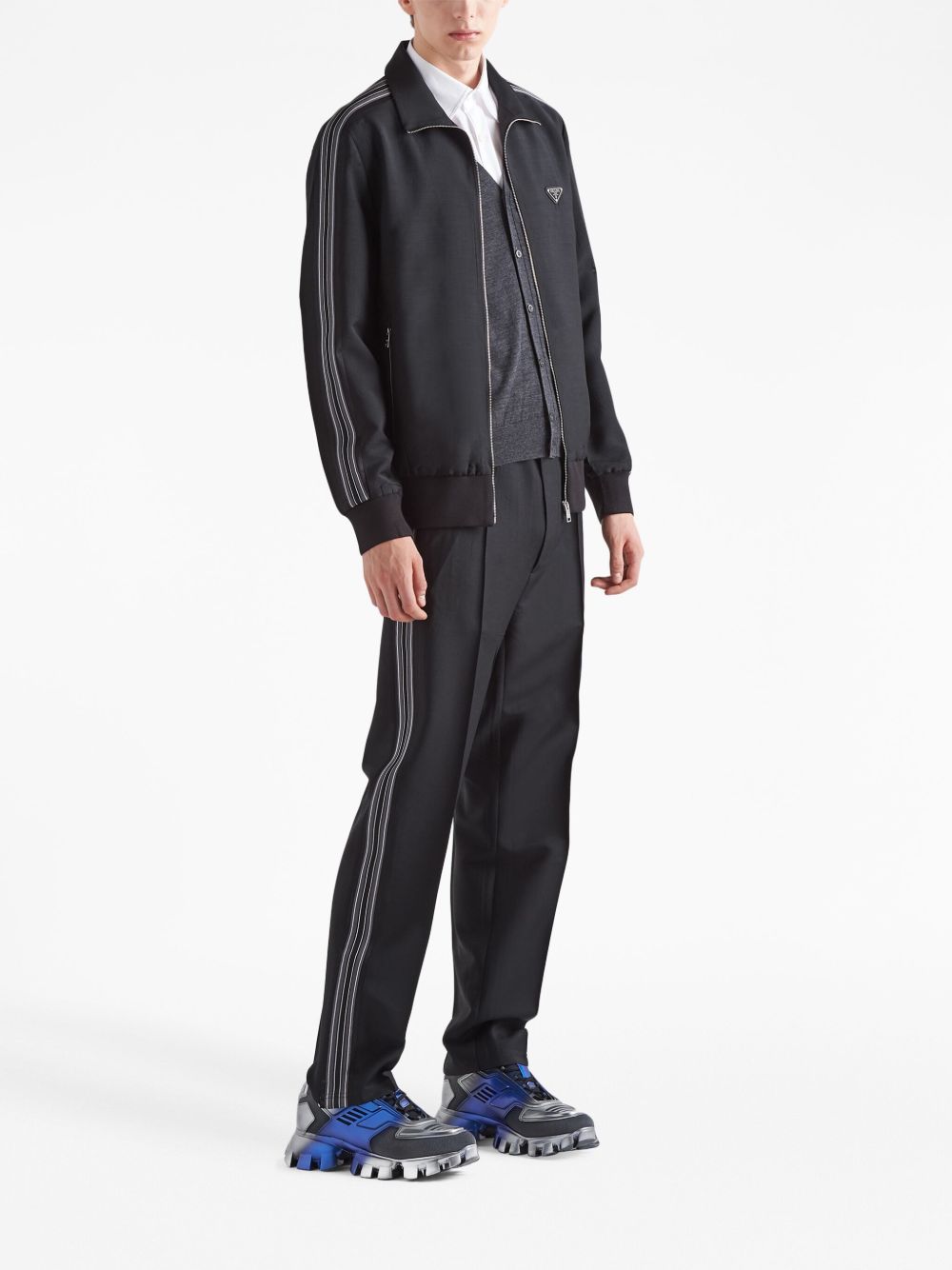 Tailored Trousers With Contrasting Side Stripes SPH261 G54 S 231F0002 PRADA 