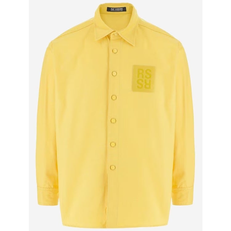 Yellow logo-patch long-sleeve shirt