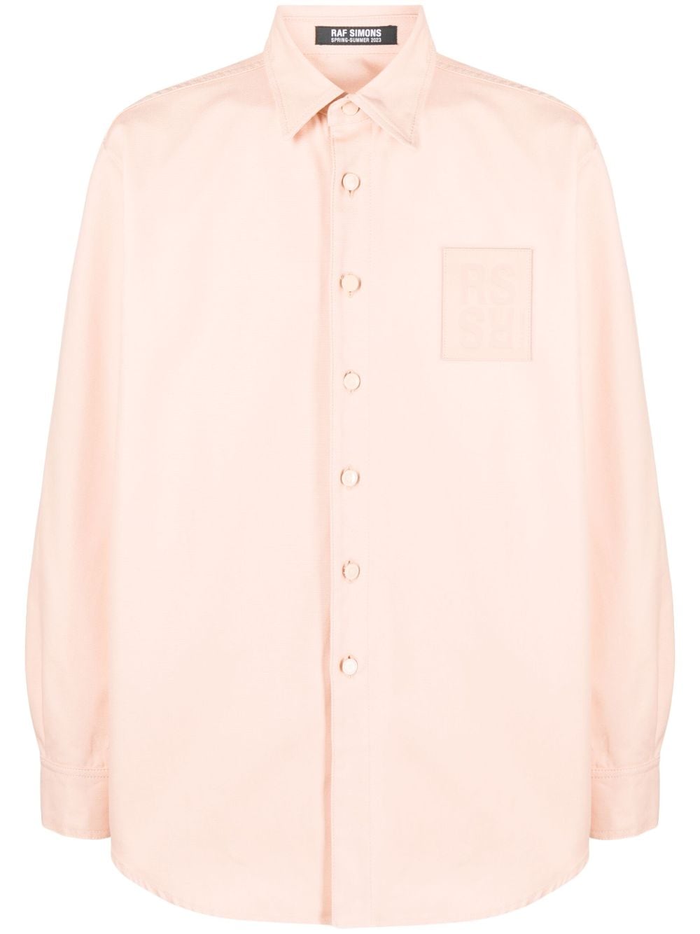 Pink logo-patch long-sleeve shirt