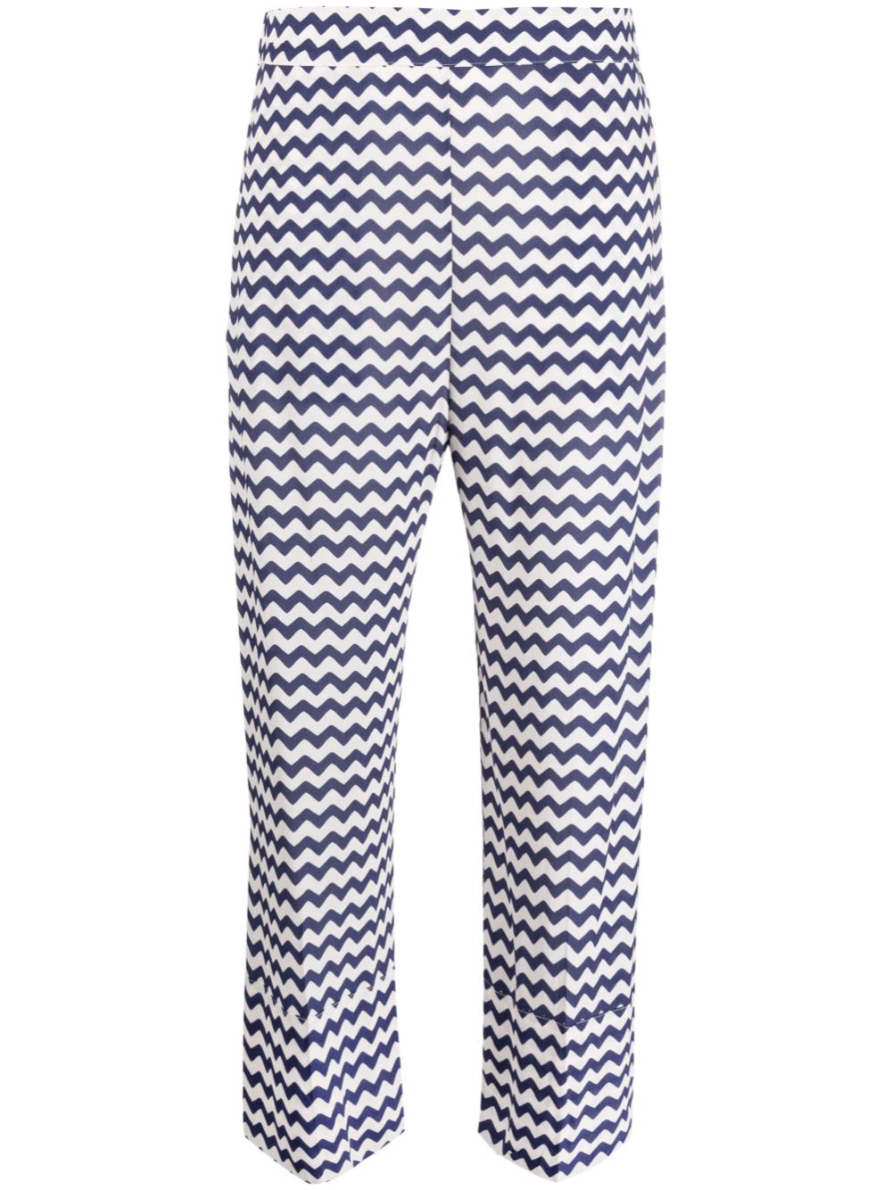 Zigzag-print cropped trousers