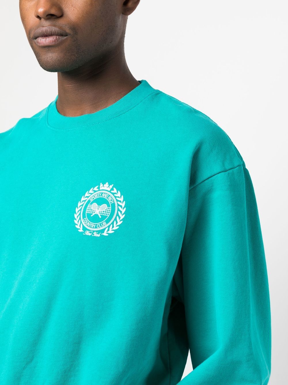 Motif print cotton sweatshirt