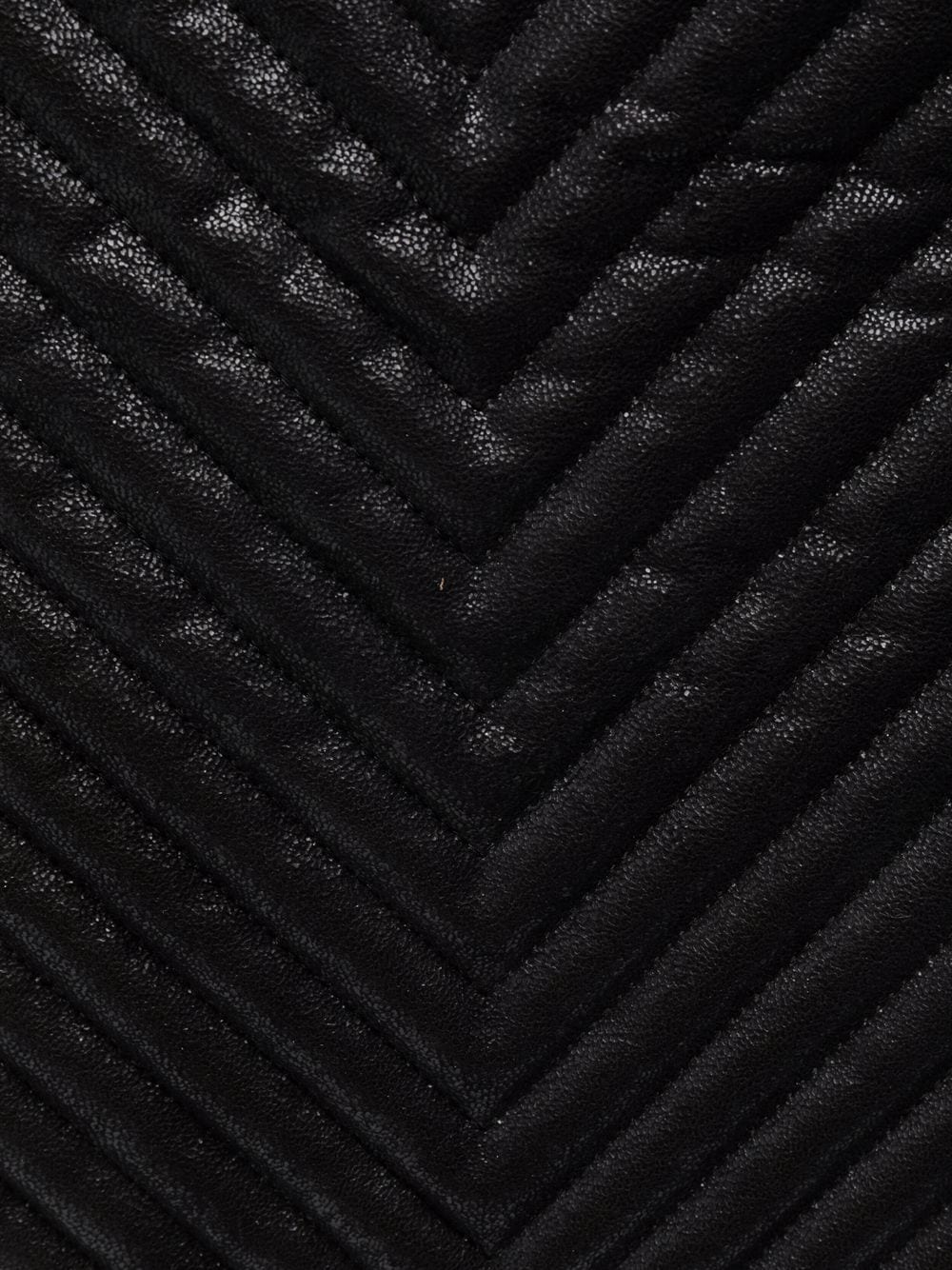 Black faux leather large Falabella chevron tote bag