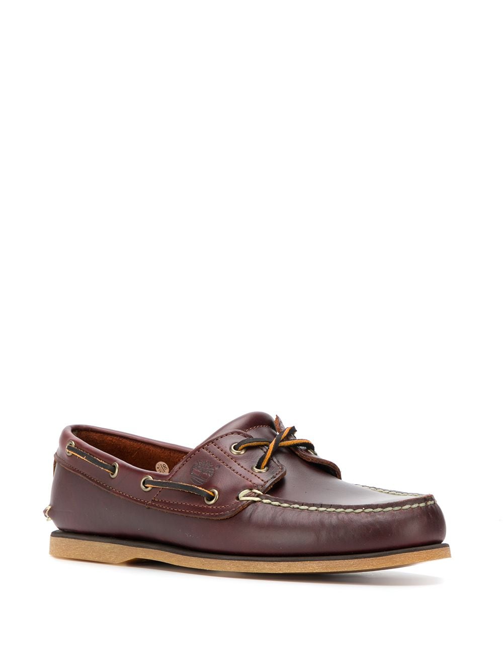 Brown leather and rubber classic boat shoes
