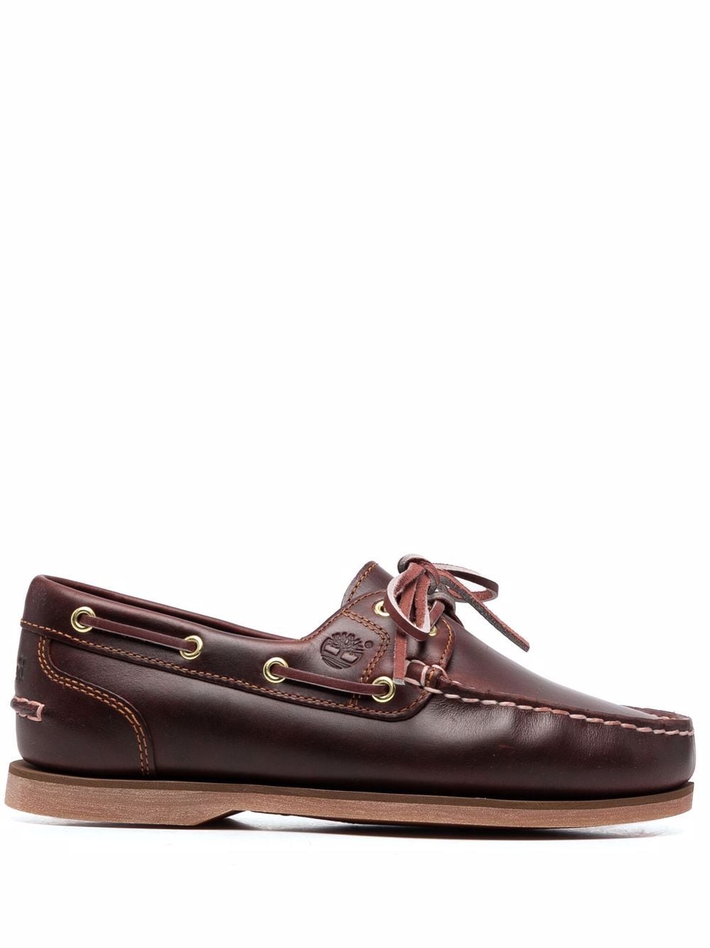 Brown leather Classic Boat 2-Eye leather shoes