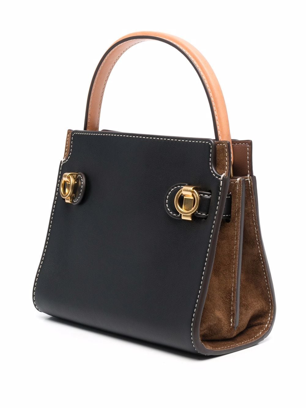 Black/brown calf leather Lee Radziwill petite leather bag