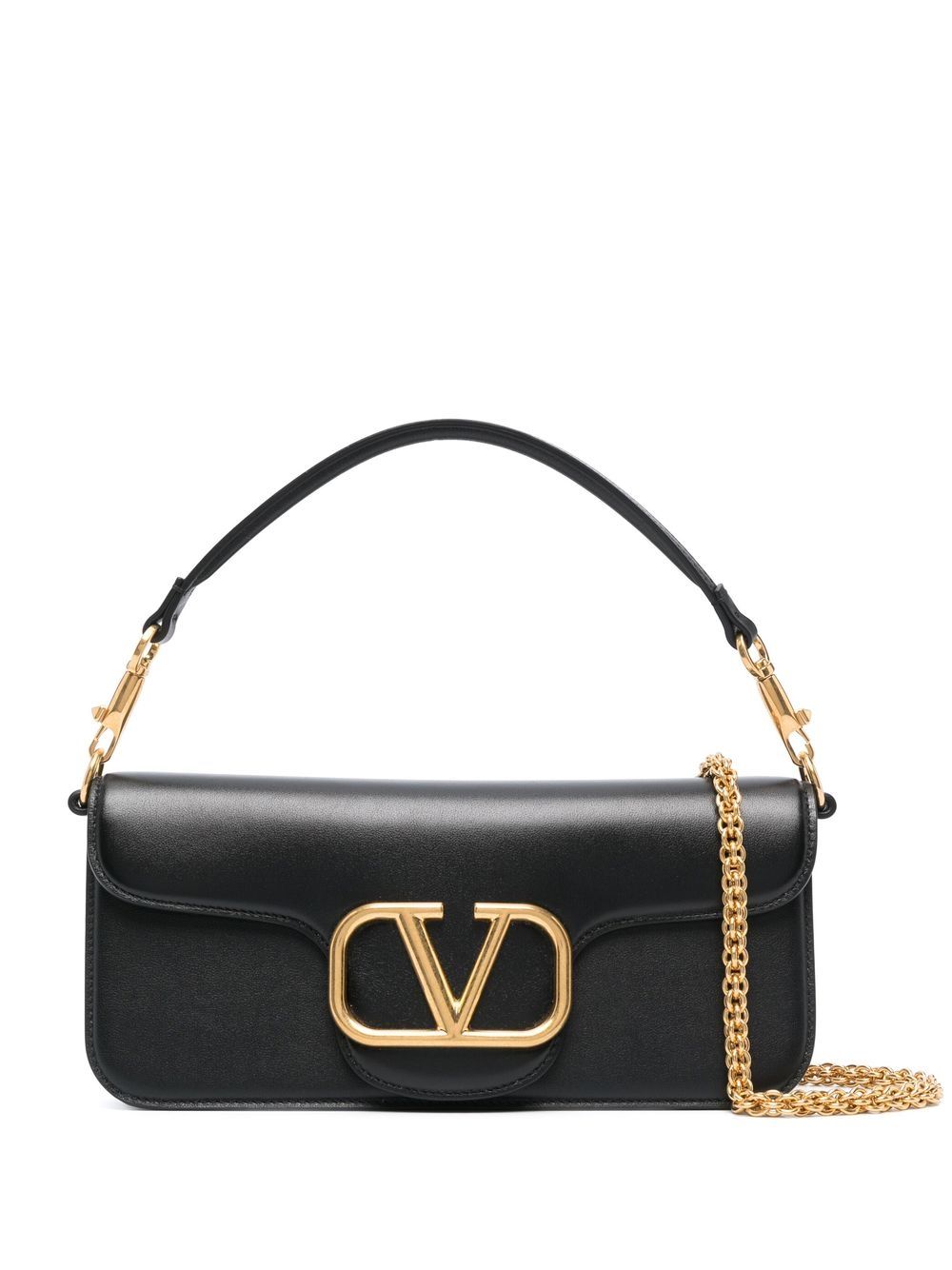 Locò signature VLogo-plaque shoulder bag